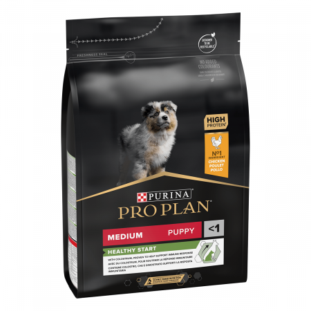 Hrană uscată - Hrana uscata pentru caini Purina Pro Plan Medium Puppy, Junior, Pui, 3kg