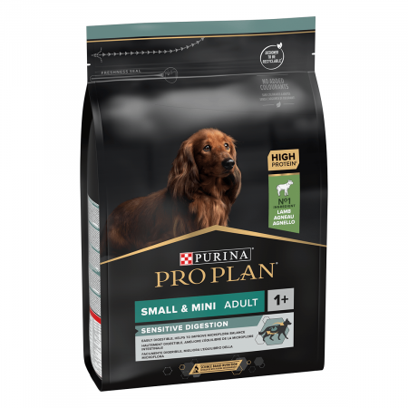 Hrană uscată - Hrana uscata pentru caini Purina Pro Plan Small & Mini Adult, Miel, Digestie sensibila, 3kg