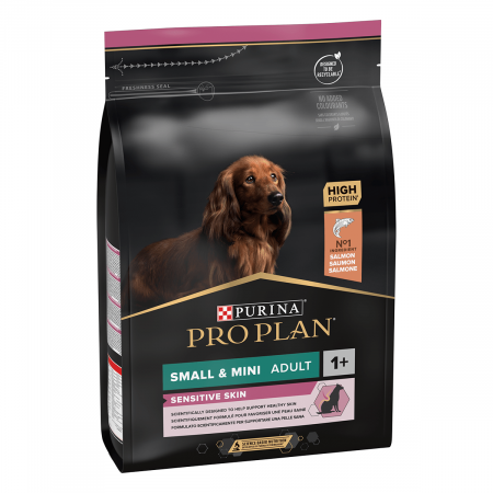 Hrană uscată - Hrana uscata pentru caini Purina Pro Plan Small & Mini Adult, Somon, Piele sensibila, 3kg