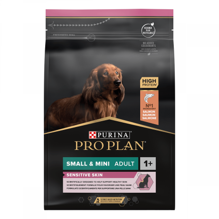 Hrana uscata pentru caini Purina Pro Plan Small & Mini Adult, Somon, Piele sensibila, 3kg [1]