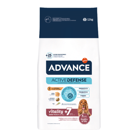 Hrana uscata pentru caini senior Advance Medium Vitality +7, Pui, 12 kg [1]