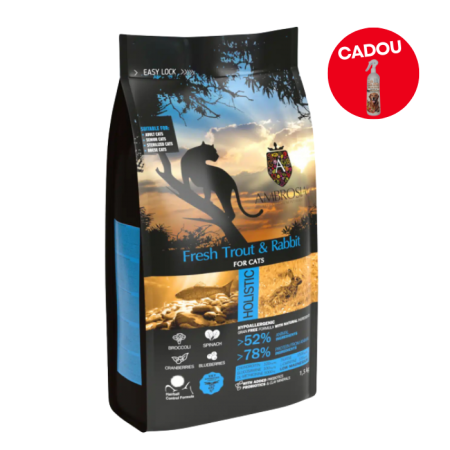 Hrana uscata pentru pisici Ambrosia Steril, Pastrav si iepure, hipoalergenic, fara cereale, 5kg [0]