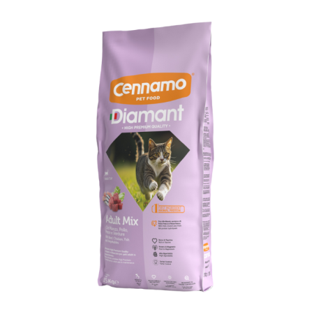 Hrană uscată - Hrana uscata pentru pisici Cennamo Diamant Mix, Pui si somon, 15kg