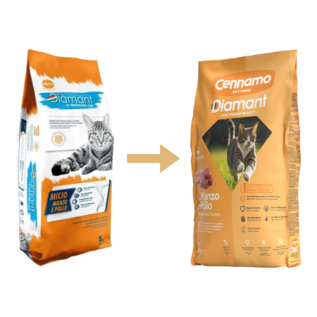 Hrana uscata pentru pisici Cennamo Diamant, Pui si vita, 2kg [2]