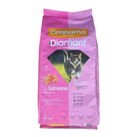 Hrană uscată - Hrana uscata pentru pisici Cennamo Diamant, Somon, 15kg