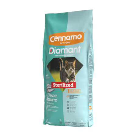 Hrană uscată - Hrana uscata pentru pisici Diamant Steril, Peste, 15kg
