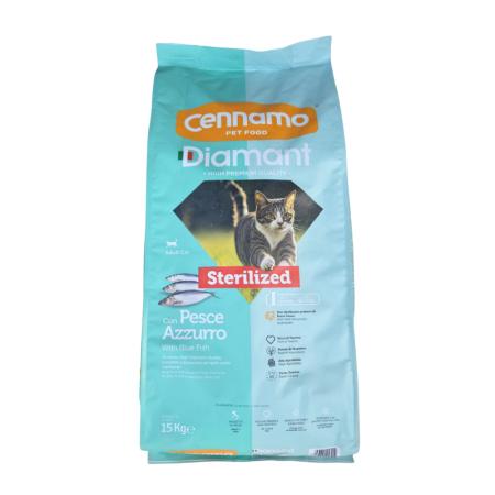 Promoții - Hrana uscata pentru pisici Diamant Steril, Peste, 15kg