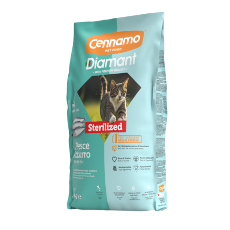 Hrană uscată - Hrana uscata pentru pisici Cennamo Diamant Steril, Peste, 2kg