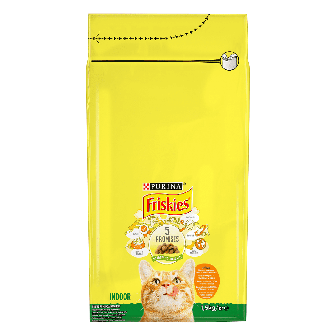 Pisici - Hrana uscata pentru pisici Purina Friskies Indoor Adult, Pui si Legume, 10kg