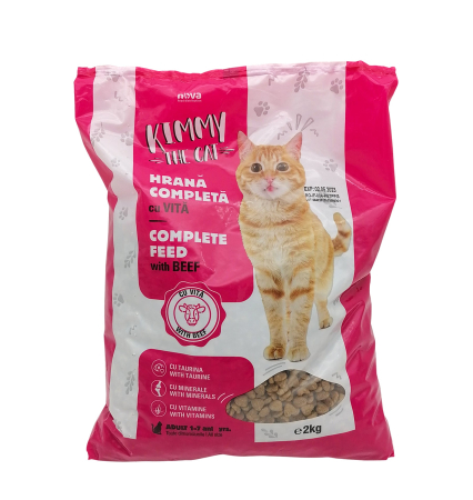 Hrana uscata pentru pisici, Kimmy, cu vita, 2 kg [0]