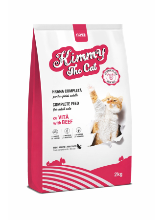Hrană uscată - Hrana uscata pentru pisici, Kimmy, cu vita, 2 kg
