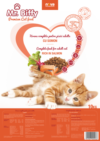 Hrana uscata pentru pisici, Mr. Biffy, premium, cu somon, 10 kg [2]