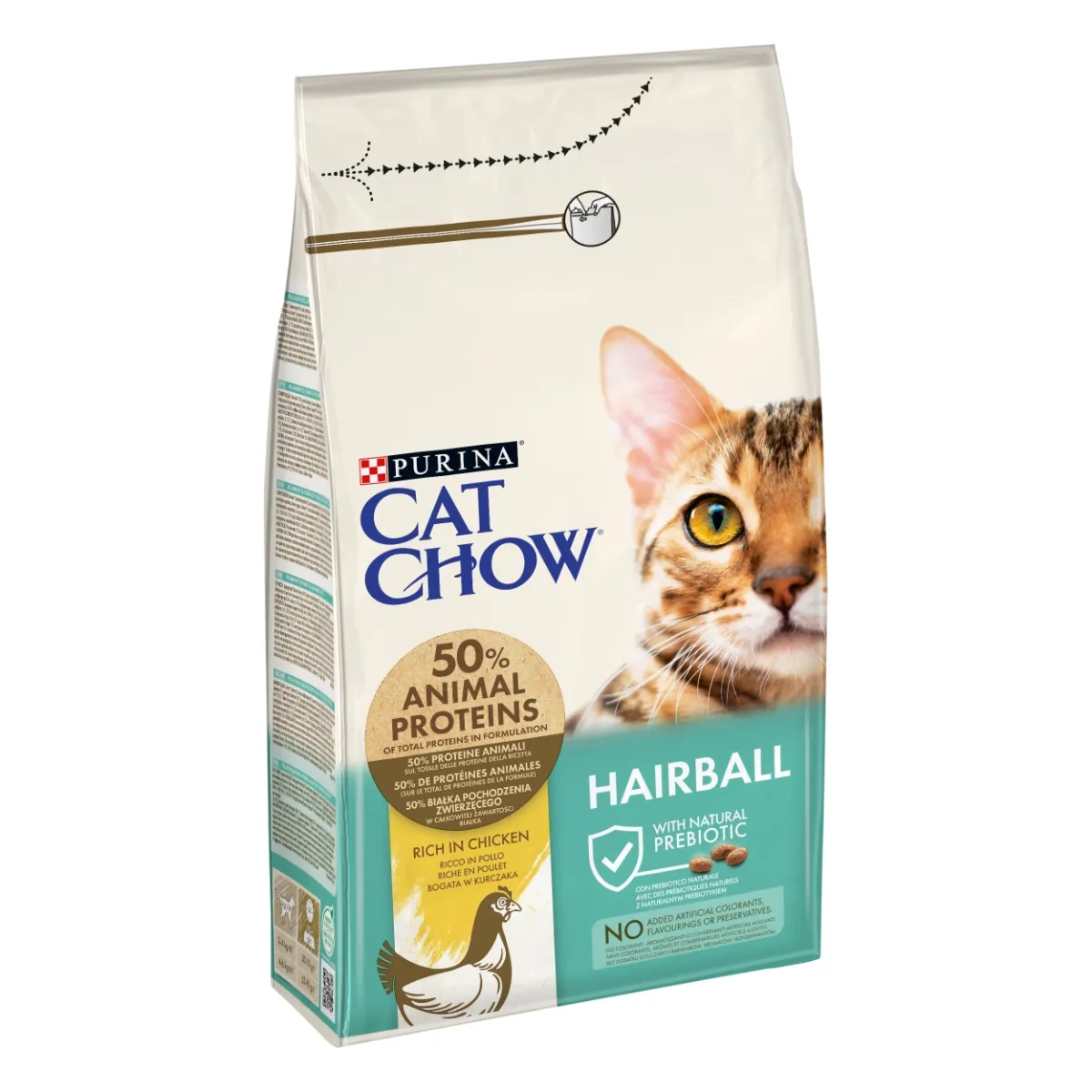 Hrană uscată - Hrana uscata pentru pisici Purina Cat Chow Hairball, Pui, 1.5kg