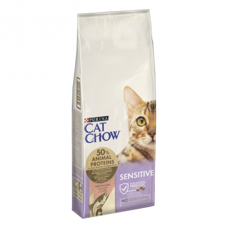 Hrana uscata pentru pisici Purina Cat Chow Sensitive, Somon, 15kg [6]