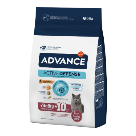Hrană uscată - Hrana uscata pentru pisici sterilizate Advance Vitality +10 Sterilised, Pui, 10 kg