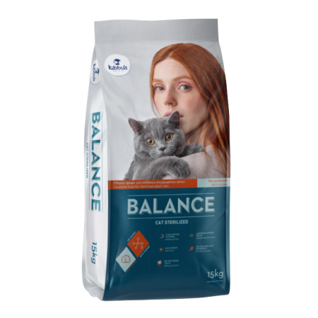 Hrana uscata pentru pisici sterilizate Kibbus Balance, Pasare, 15Kg