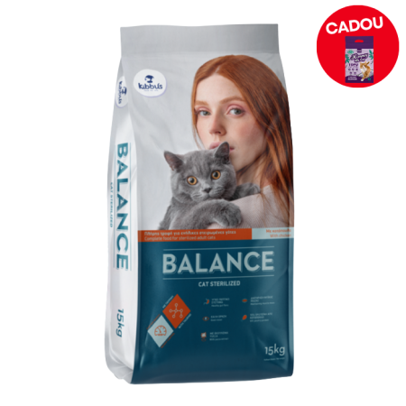 Hrana uscata pentru pisici sterilizate Kibbus Balance, Pasare, 15Kg