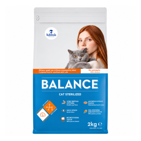 Hrană uscată - Hrana uscata pentru pisici sterilizate Kibbus Balance, Pasare, 2Kg