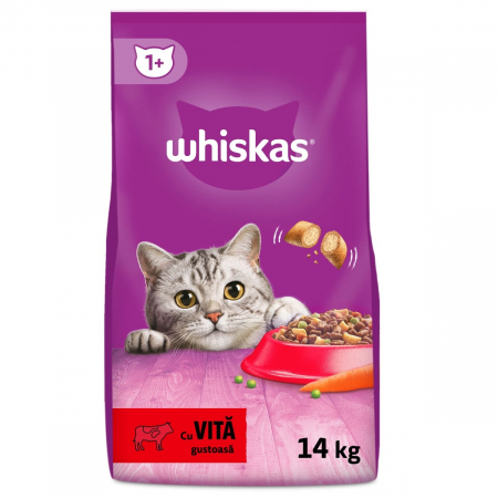 Hrană uscată - Hrana uscata pentru pisici Whiskas Adult, Vita, 14kg