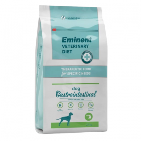 Câini - Hrana uscata terapeutica pentru caini Eminent Veterinary Diet, Dog Gastrointestinal, Hypoallergenic, Rata, 2.5kg
