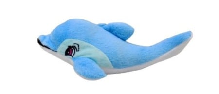 Jucării - Jucarie pentru caini Pet Expert, Delfin, Albastru / Roz, 18 cm