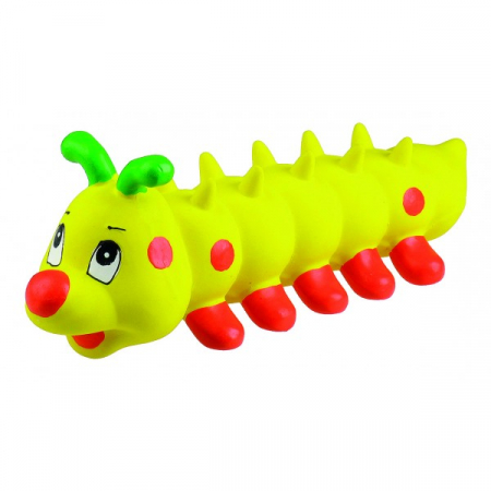 Jucării - Jucarie pentru caini Tatrapet, omida, 26 cm, galben