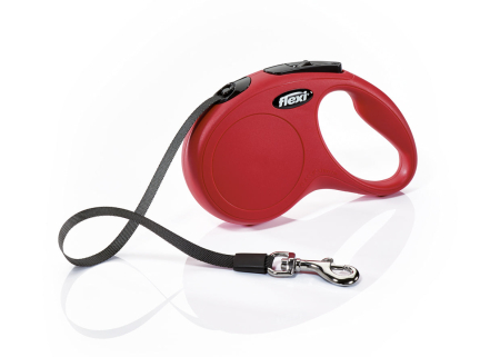Lesa retractabila pentru caini Flexi Classic, L, 5m, cu banda, rosu [0]