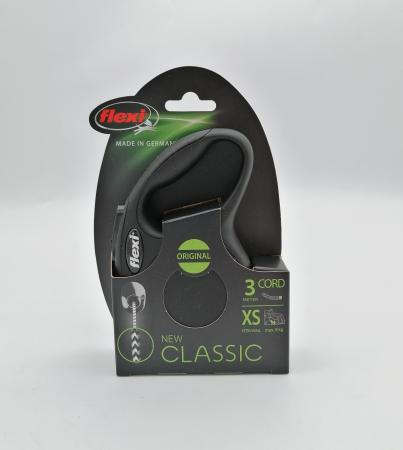 Lesa retractabila pentru caini Flexi New Classic, cu snur, negru, XS, 3 m [1]