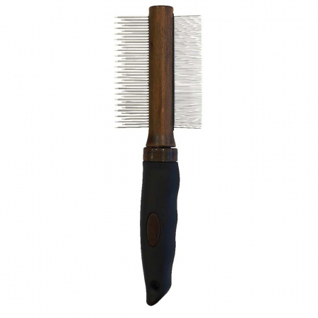 Periaj - Pieptan de frizerie pentru caini Croci Barbershop, dinti dubli, indepartarea parazitilor