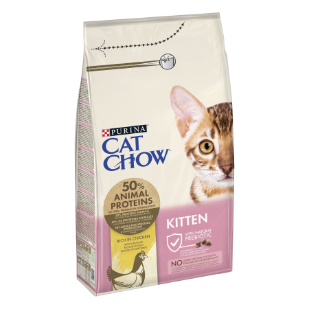 Hrană uscată - Hrana uscata pentru pisici Purina Cat Chow Kitten, Junior, Pui, 1.5kg