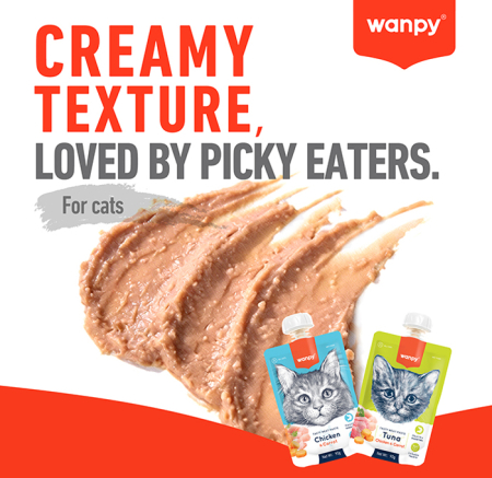 Recompensa cremoasa pentru pisici Wanpy Tasty Meat, cu Pui si morcov, 90g [4]