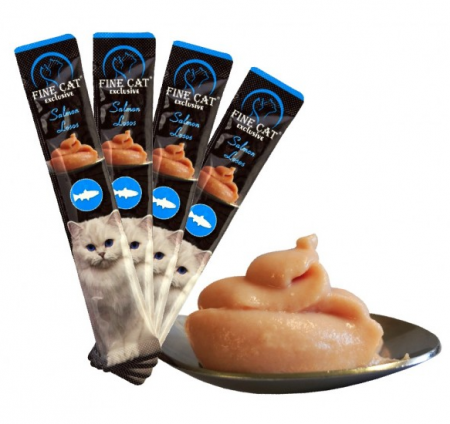 Recompense cremoase pentru pisici Fine Cat Exclusive, Somon, 4 x 15g [2]
