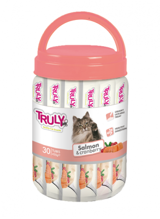 Recompense - Recompense cremoase pentru pisici, Truly, somon si merisoare, 14g x 30 bucati