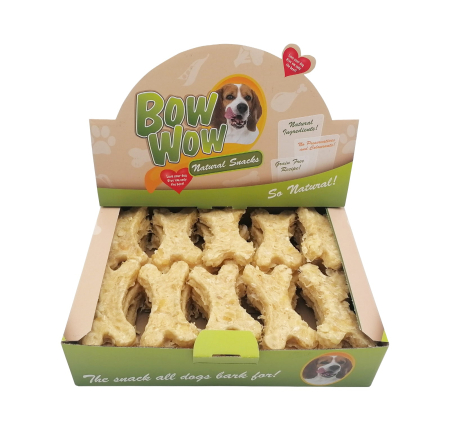 Recompense - Recompense pentru caini Bow Wow, Os natural, ficat de pasare si Yucca, 30 bucati