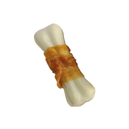 Recompense - Recompense pentru caini Eurosiam, Os presat alb cu pui, 16 cm