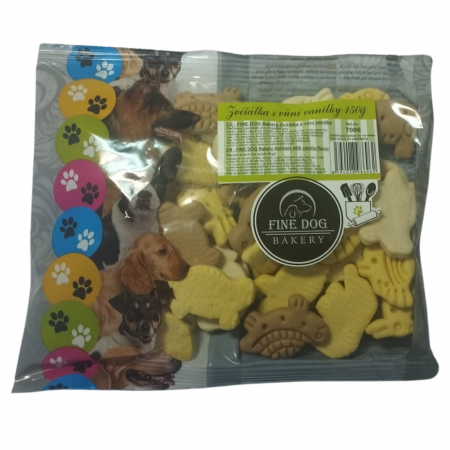 Recompense pentru caini Fine Dog, mix animale cu vanilie, 150g [0]