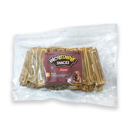 Recompense - Recompense pentru caini Les Filous Marbled, File de pui, 1 Kg