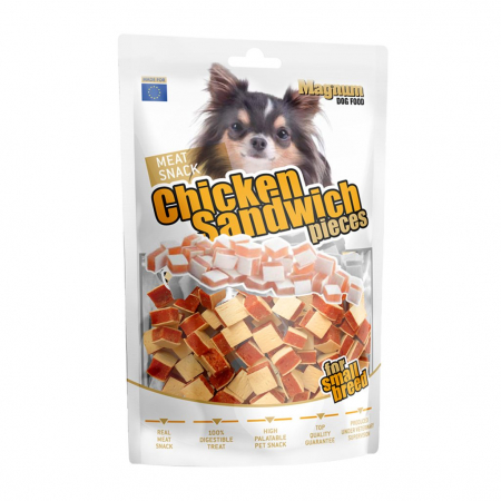 Câini - Recompense pentru caini Magnum, mini sandwich cu pui, 80g