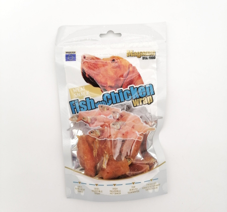 Recompense pentru caini Magnum, peste invelit cu pui, 80g [1]