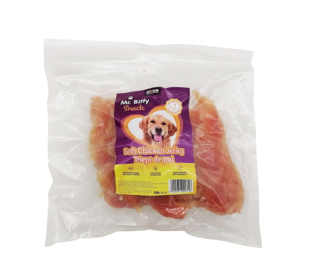 Recompense - Recompense pentru caini Mr. Biffy, piept de pui soft, 500g