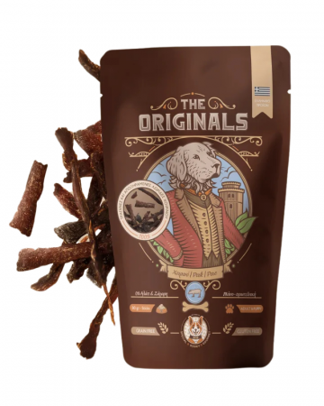 Câini - Recompense pentru caini The Originals, Fasii uscate de porc, 80g