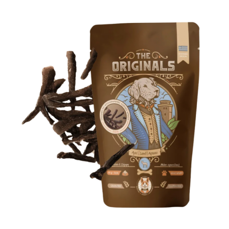 Recompense - Recompense pentru caini The Originals, Fasii uscate de miel, 60g