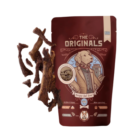 Recompense - Recompense pentru caini The Originals, Fasii uscate de vita, 80g