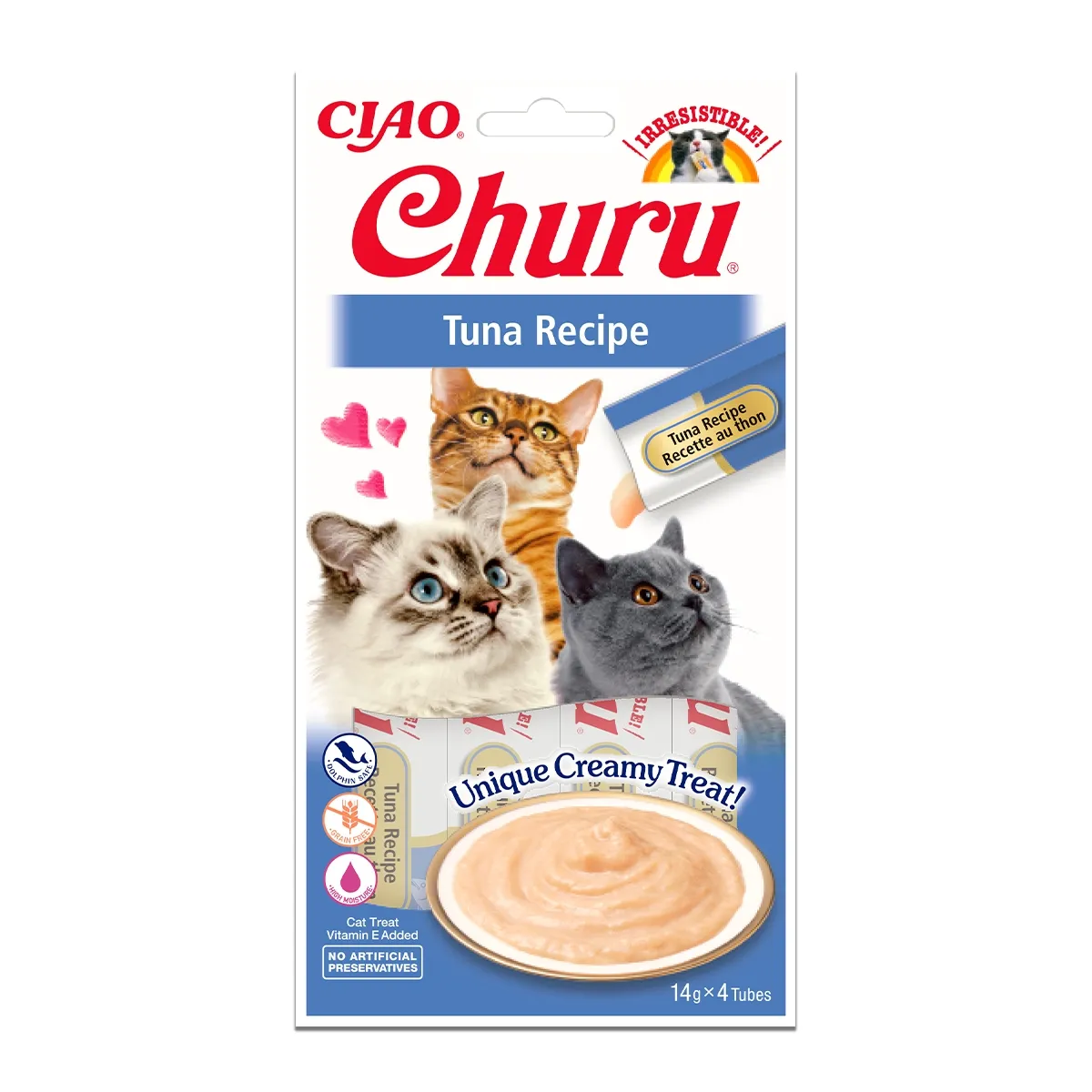 Recompense - Recompense pentru pisici Inaba Ciao Churu, Piure, Ton, 4 x 14g