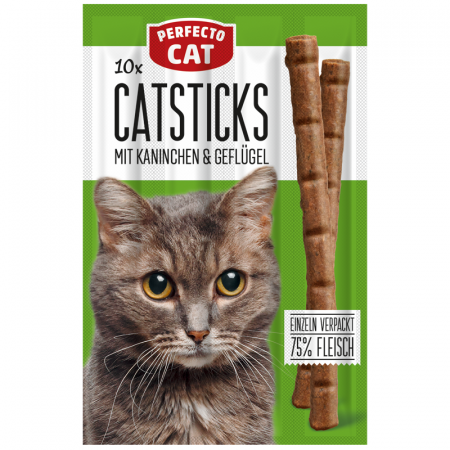 Recompense - Recompense pentru pisici Perfecto Cat, iepure si pui, 10 bucati x 5g