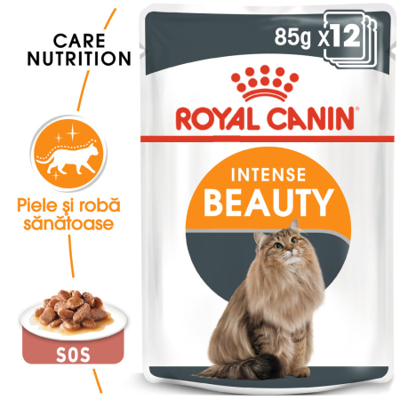 Hrană umedă - Hrana umeda pentru pisici Royal Canin Intense Beauty Care Adult, In sos, 12 x 85g