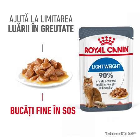 Promoții - Hrana umeda pentru pisici Royal Canin Light Weight Care Adult, In sos, 12 x 85g