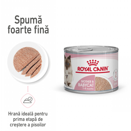 Hrană umedă - Royal Canin Mother & BabyCat hrana umeda pisica, mama si puiul (textura spumoasa), 195 g