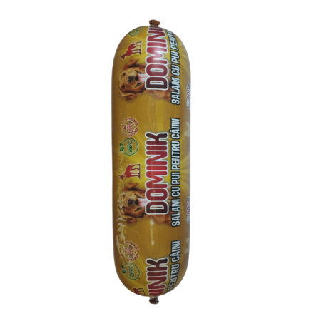 Câini - Salam pentru caini Dominik, Pui, 800g