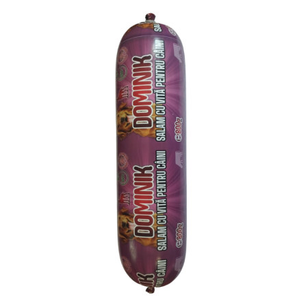 Câini - Salam pentru caini Dominik, Vita, 800g